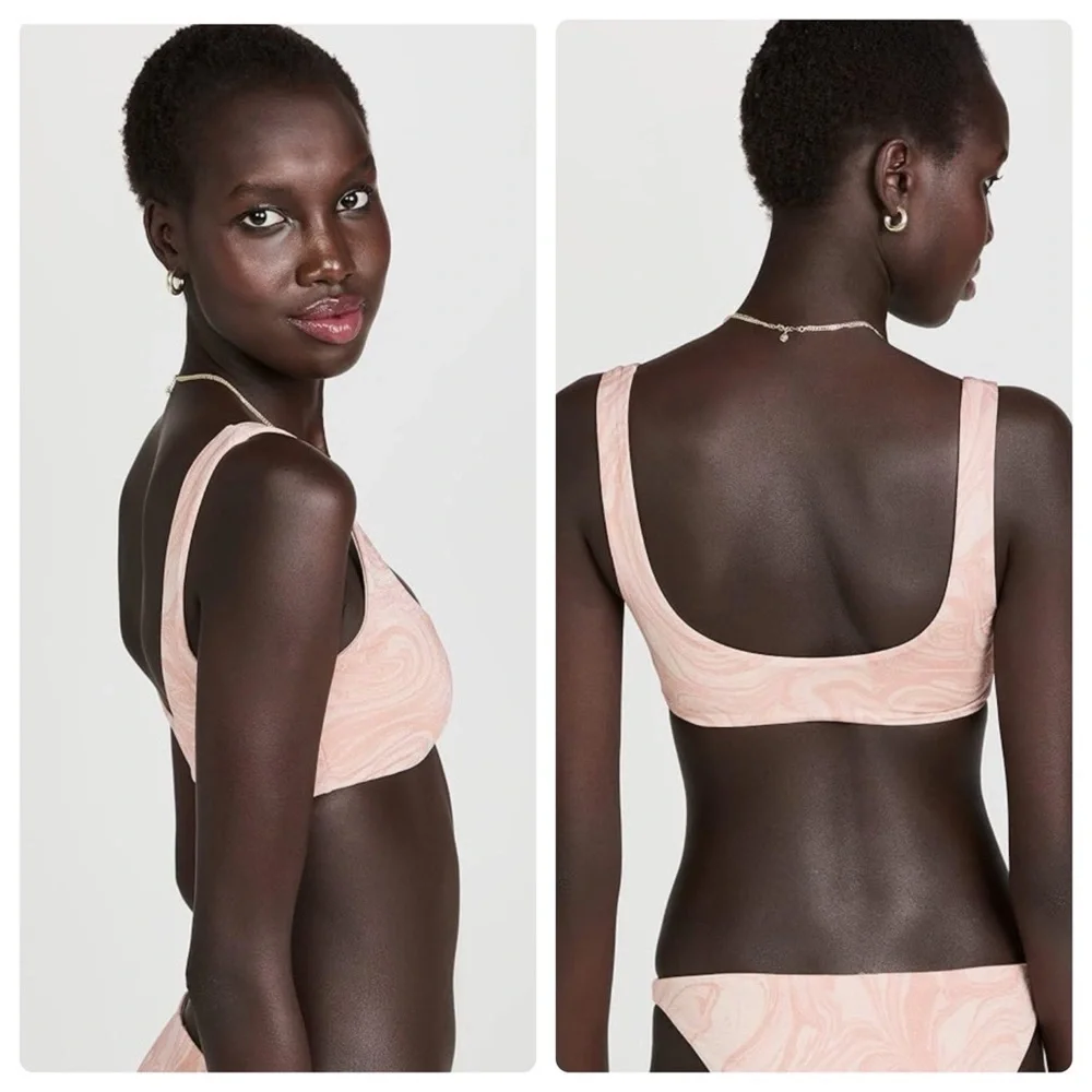 L*Space | Shimmer Sporty All Swirled Up Lizzie Bikini Top | M